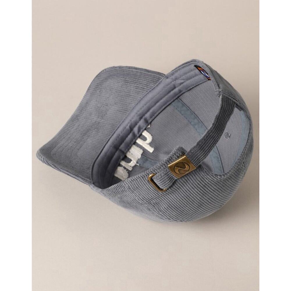Y2K Unisex Hat Corduroy Bruh Cap Embroidered Trucker Gray Adjustable OSFM - Picture 3 of 4